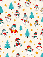Whimsical Snowman Christmas Stars Rug