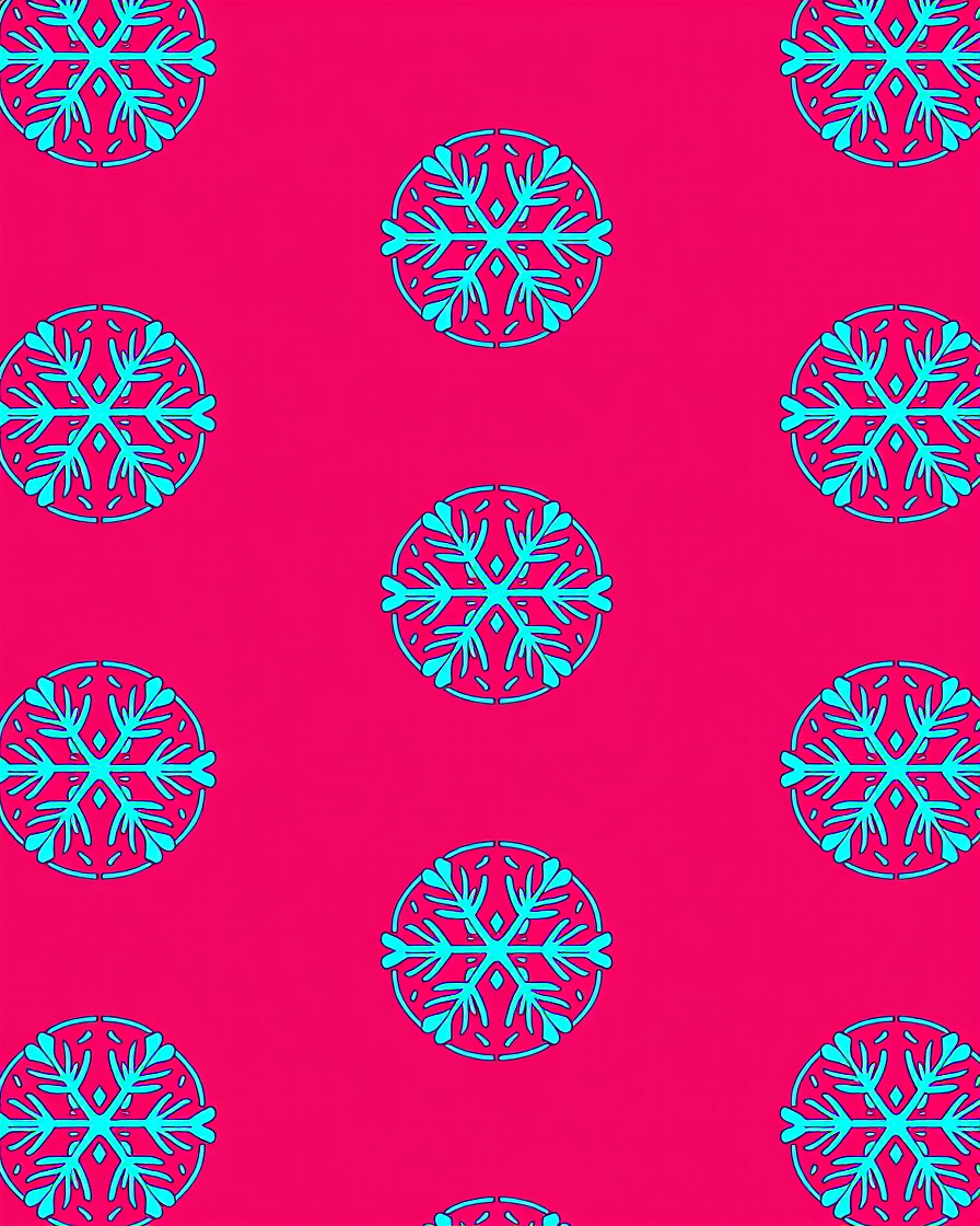 Vibrant Aqua Snowflake Scatter Rug