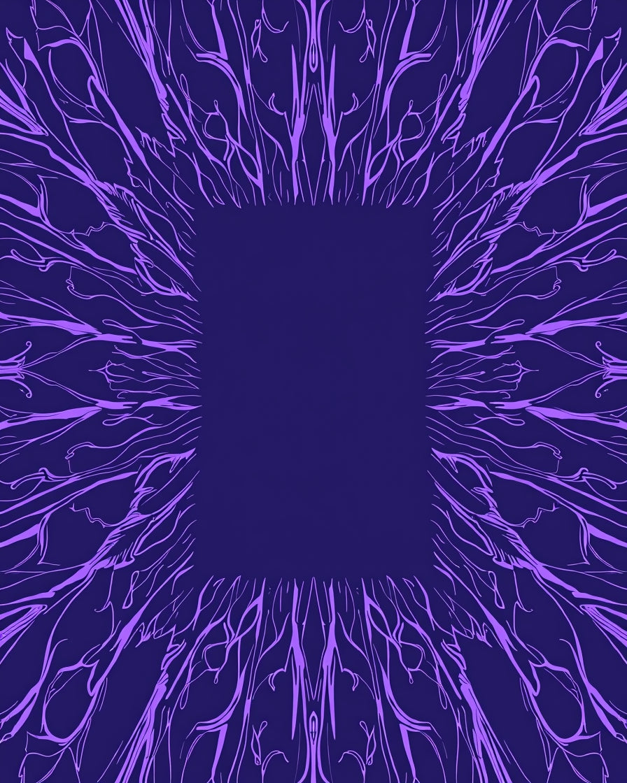 Purple Abstract Organic Branches Rug