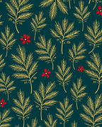 Golden Palm Fronds Red Flowers Rug