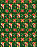 Red Yellow Candy Cane Green Background Rug