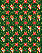 Red Yellow Candy Cane Green Background Rug