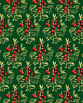 Crimson Berry Branch Forest Repeating Rug