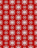 Red White Ice Flower Lattice Area Rug