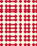 Red Checkered Square Fabric Rug
