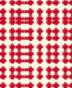 Red Checkered Square Fabric Rug