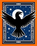 Midnight Raven Moon Celestial Scrolled Rug