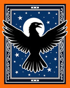 Midnight Raven Moon Celestial Scrolled Rug