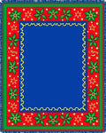 Festive Poinsettia Star Border Rug