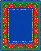 Festive Poinsettia Star Border Rug