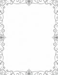 Ornate Black Scroll Floral Border Rug