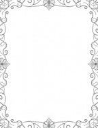 Ornate Black Scroll Floral Border Rug