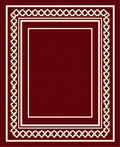 Deep Red Ivory Bordered Geometric Rug