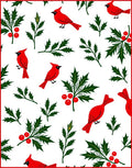 Red Cardinal Holly Berry Branch Rug