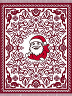 Crimson Santa Claus Folia Rug