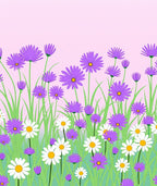 Purple and White Daisy Meadow Rug