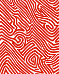 Vibrant Red Swirl Maze Rug