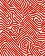 Vibrant Red Swirl Maze Rug