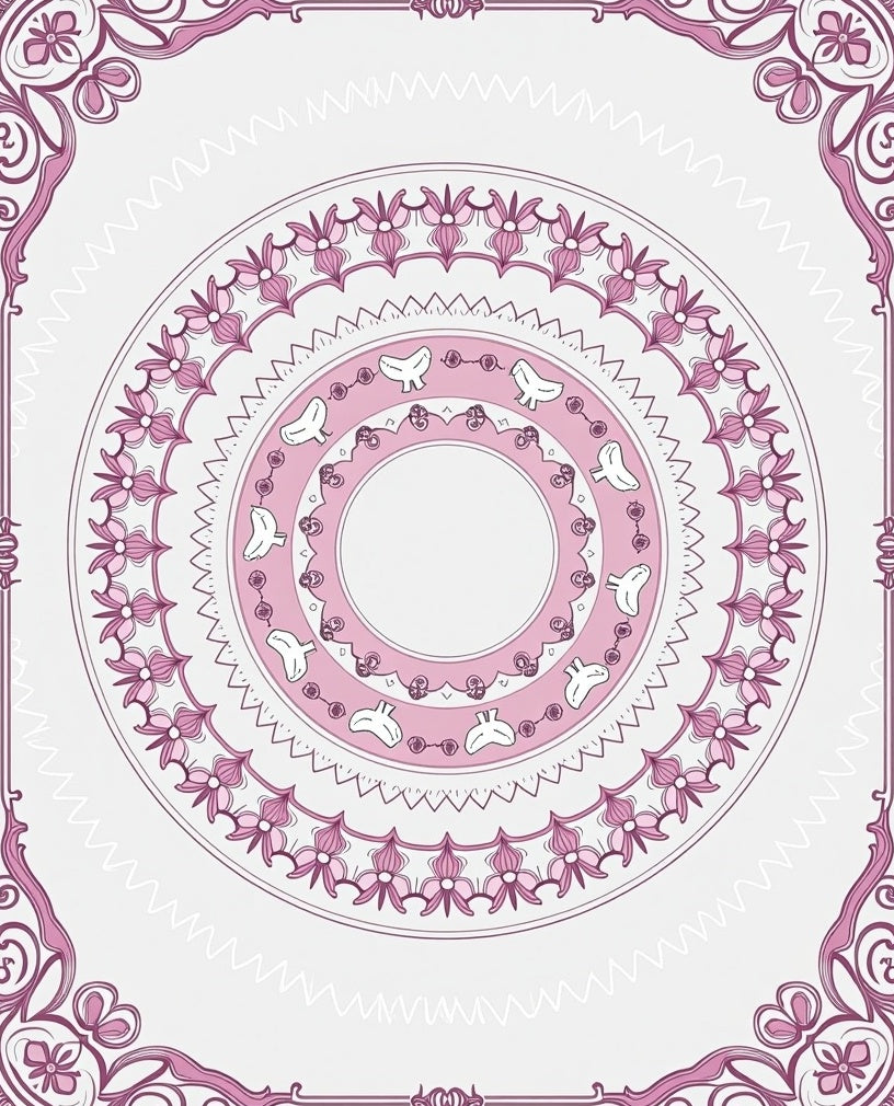 Elegant Pink Floral Mandala Accent Rug