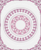 Elegant Pink Floral Mandala Accent Rug