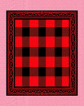 Classic Red Black Buffalo Check Border Rug