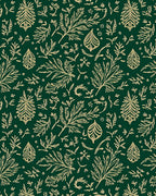 Elegant Emerald Green Botanical Branch Rug