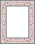 Crimson Golden Star Vine Border Rug