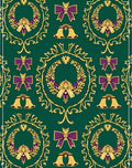 Emerald Green Golden Ribbon Wreath Collection Rug