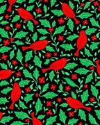 Red Bird Holly Berry Arrangement Rug