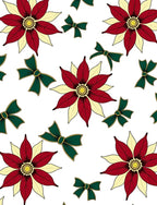 Crimson Yellow Poinsettia Bow Rug