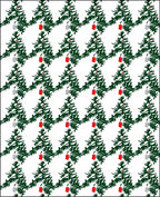 Christmas Trees with Red and Silver Ornaments Rug