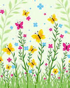 Vibrant Yellow Butterflies Garden Delight Rug