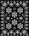 Monochromatic Black White Snowflake Garland Rug
