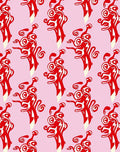 Crimson Swirl Creatures Abstract Rug