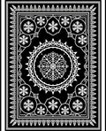 Monochromatic Ornate Snowflake Mandala Medallion Rug
