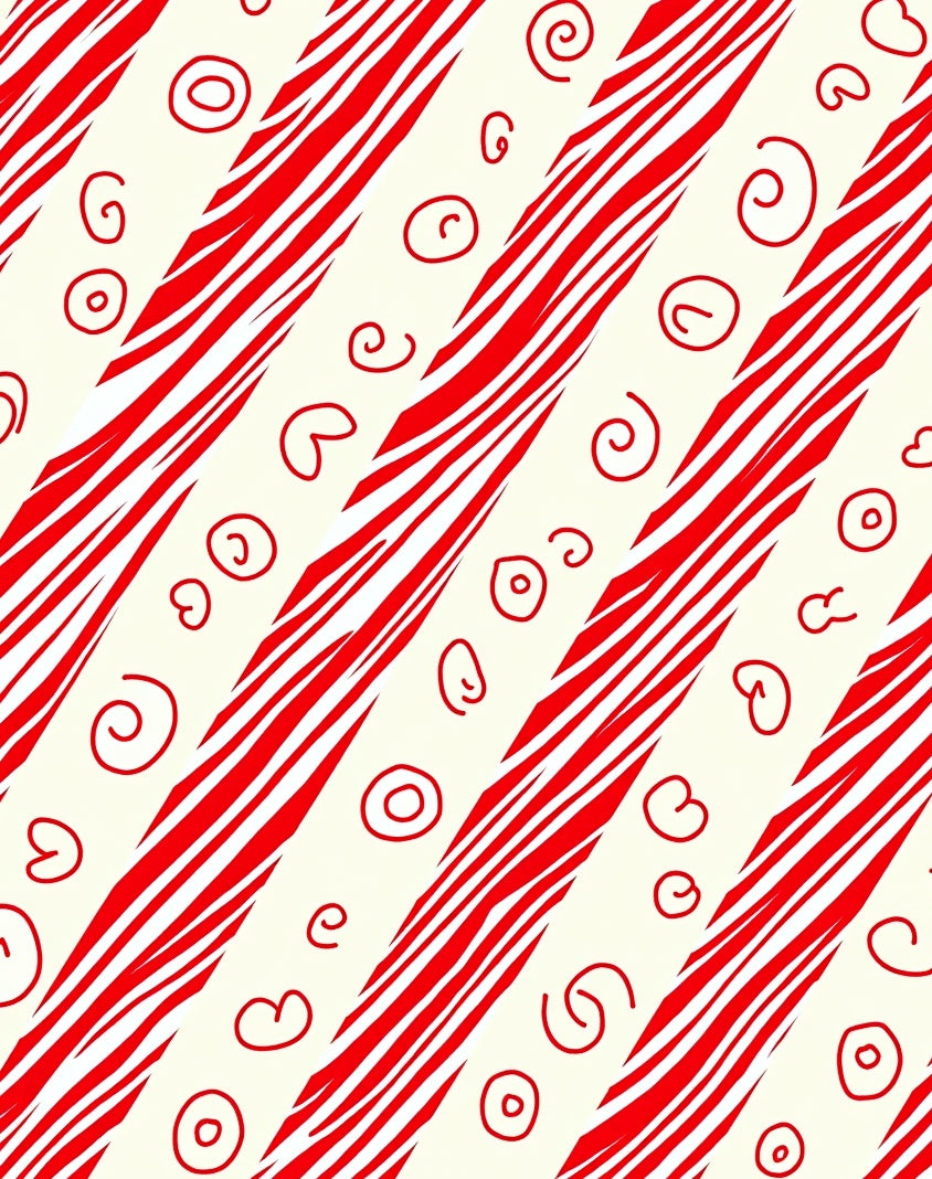 Crimson Red Candy Cane Swirls Rug