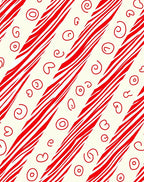 Crimson Red Candy Cane Swirls Rug