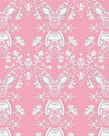 Pink Ornate Floral Crest Repeat Rug
