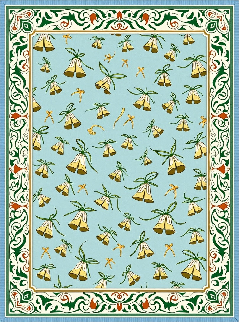 Blue Bell Blossom Border Rug