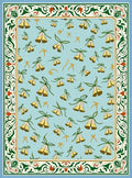 Blue Bell Blossom Border Rug