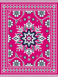 Vibrant Pink Floral Starburst Medallion Rug