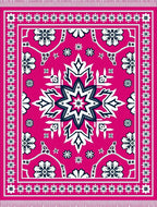 Vibrant Pink Floral Starburst Medallion Rug
