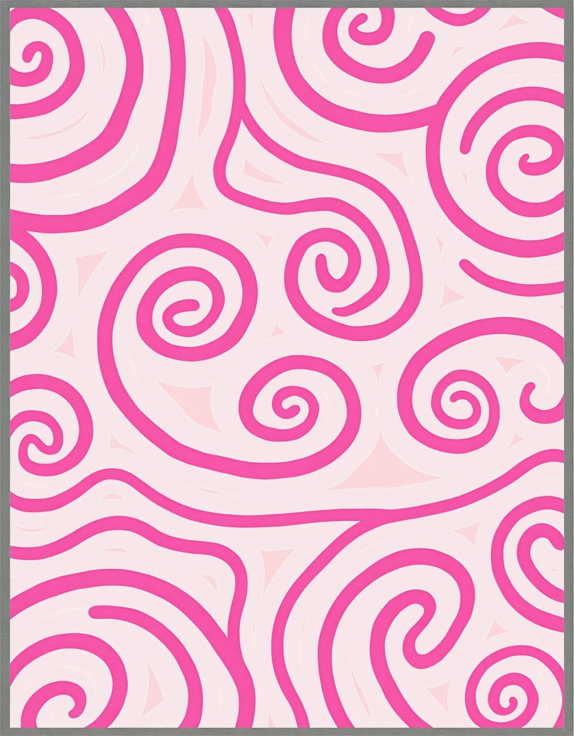 Bright Pink Swirl Abstract Rug
