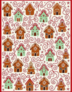 Whimsical Gingerbread Holiday Homes Rug