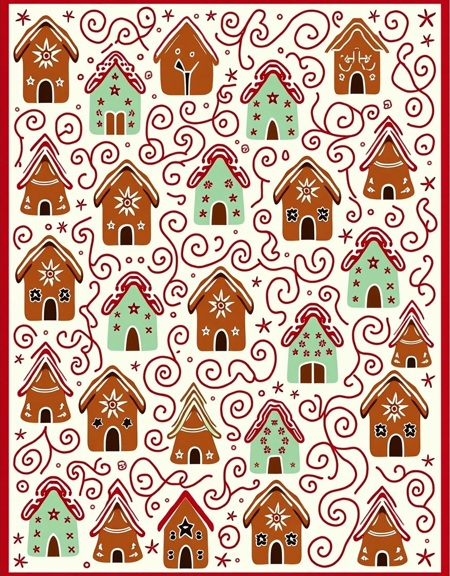 Whimsical Gingerbread Holiday Homes Rug