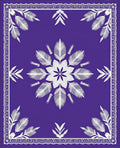 Vibrant Amethyst Leaf Medallion Rug