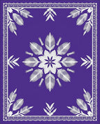 Vibrant Amethyst Leaf Medallion Rug