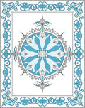 Arctic Blue Medallion Border Rug