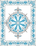 Arctic Blue Medallion Border Rug