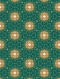 Golden Sunburst Teal Medallion Rug